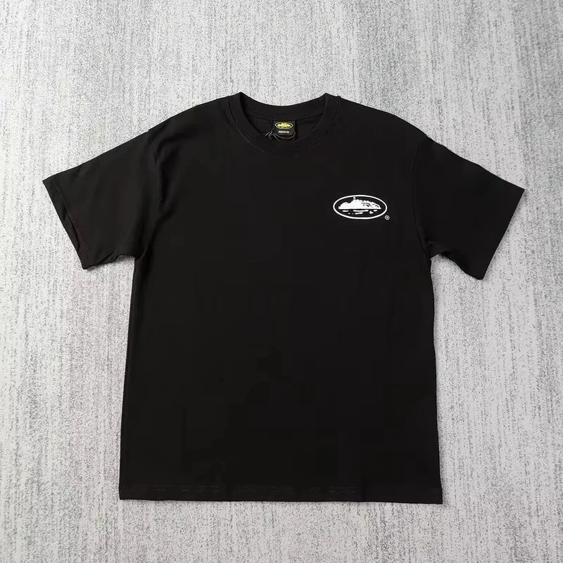 2026 Summer New Small Boat Printed Short Sleeve T-shirt Loose Round Neck Casual Fashion Brand Top