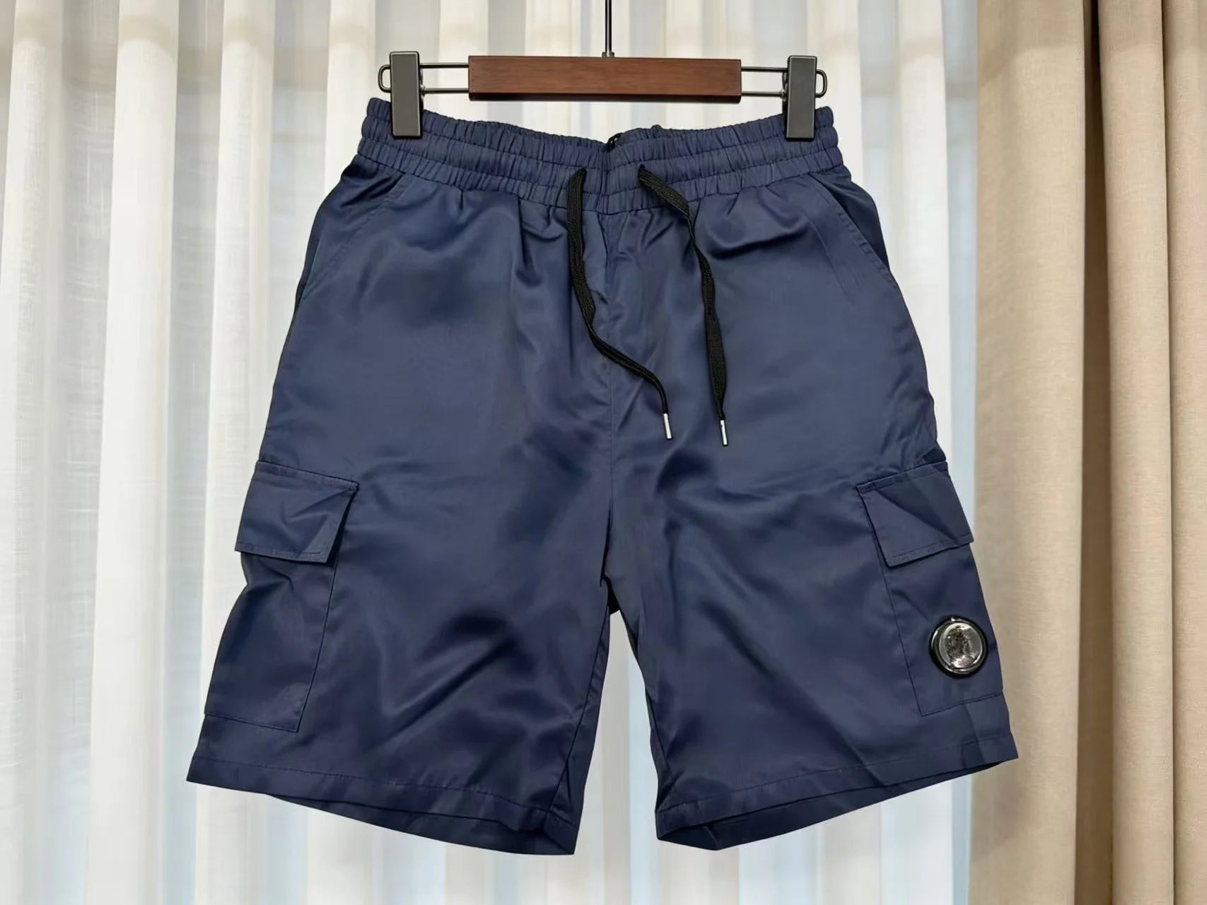 CP couple men's workwear shorts European and American loose summer multi pocket drawstring handsome five quarter pants