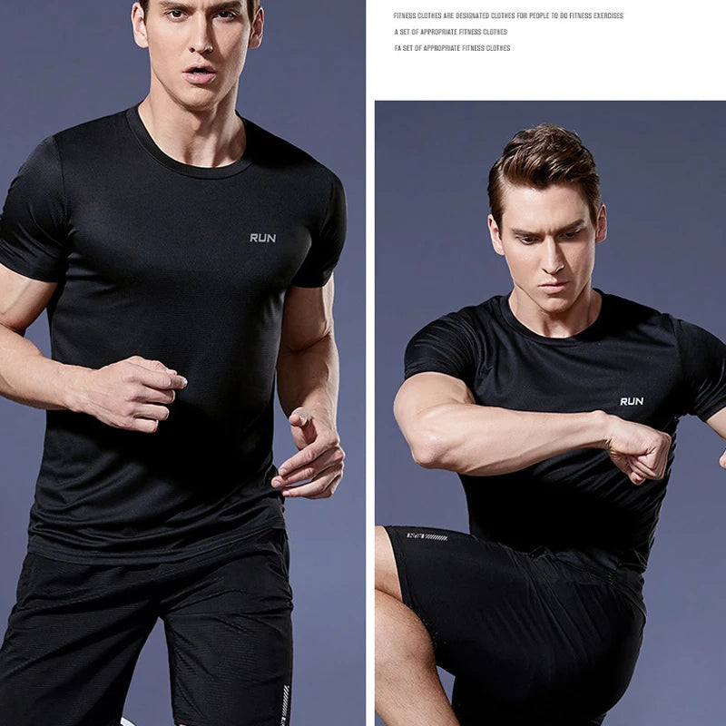 Men Gym t Shirt Short Sleeve Running Sport t Shirts Man Quick Dry Fitness Football Shirt Top Soccer Jersey Male Gym Sportswear