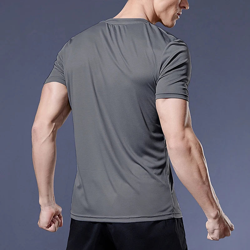 Men Gym t Shirt Short Sleeve Running Sport t Shirts Man Quick Dry Fitness Football Shirt Top Soccer Jersey Male Gym Sportswear