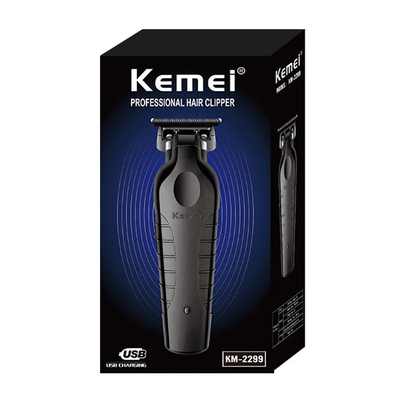 KM2296 Kemei Original Professional Rechargeable Hair Trimmer Adjustable Hair Clipper USB Carving Barber Salon