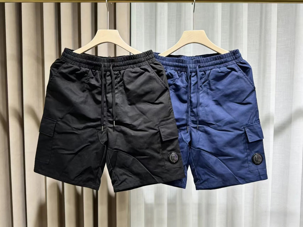 CP couple men's workwear shorts European and American loose summer multi pocket drawstring handsome five quarter pants
