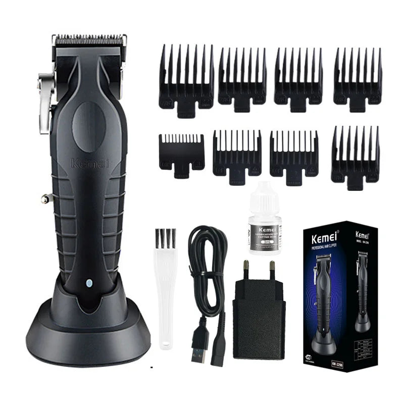 KM2296 Kemei Original Professional Rechargeable Hair Trimmer Adjustable Hair Clipper USB Carving Barber Salon