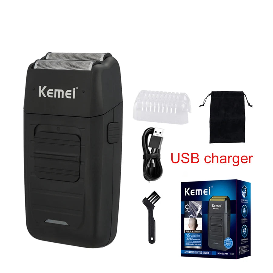 KM2296 Kemei Original Professional Rechargeable Hair Trimmer Adjustable Hair Clipper USB Carving Barber Salon