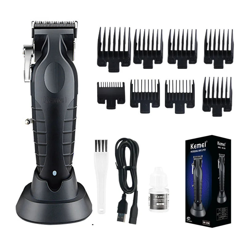 KM2296 Kemei Original Professional Rechargeable Hair Trimmer Adjustable Hair Clipper USB Carving Barber Salon