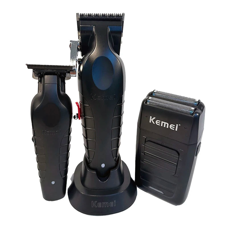 KM2296 Kemei Original Professional Rechargeable Hair Trimmer Adjustable Hair Clipper USB Carving Barber Salon