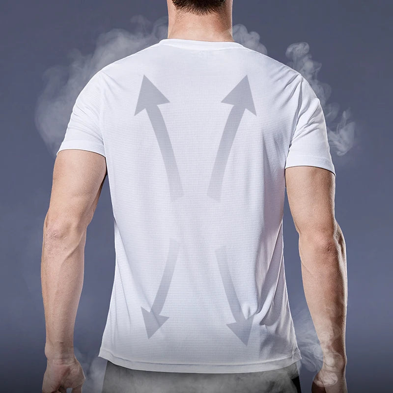 Men Gym t Shirt Short Sleeve Running Sport t Shirts Man Quick Dry Fitness Football Shirt Top Soccer Jersey Male Gym Sportswear