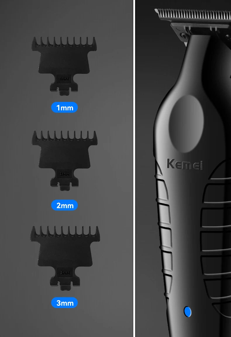 KM2296 Kemei Original Professional Rechargeable Hair Trimmer Adjustable Hair Clipper USB Carving Barber Salon