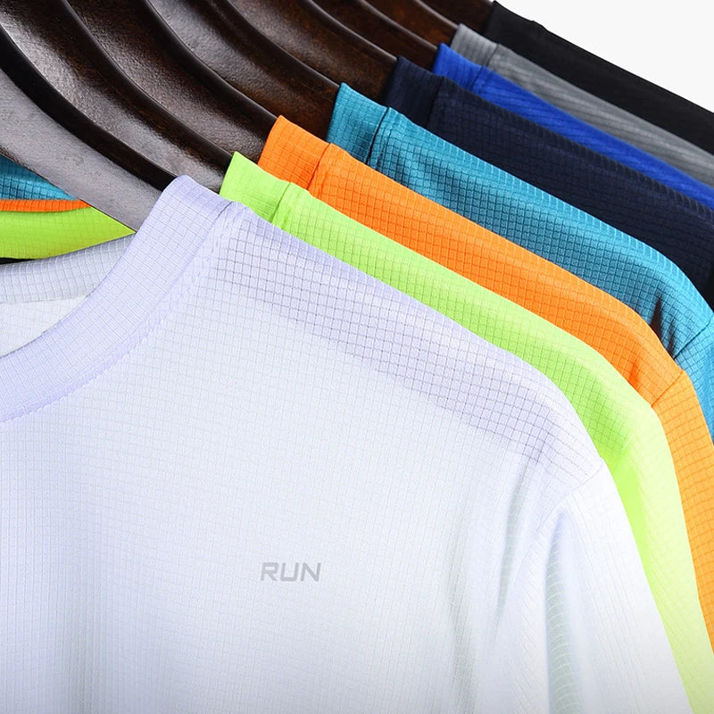 Men Gym t Shirt Short Sleeve Running Sport t Shirts Man Quick Dry Fitness Football Shirt Top Soccer Jersey Male Gym Sportswear