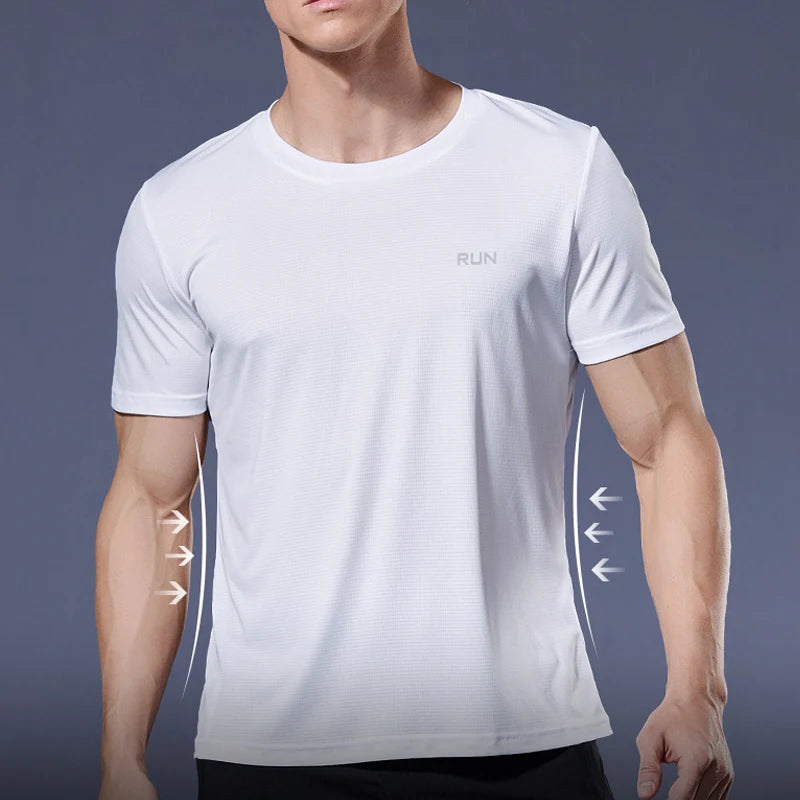 Men Gym t Shirt Short Sleeve Running Sport t Shirts Man Quick Dry Fitness Football Shirt Top Soccer Jersey Male Gym Sportswear