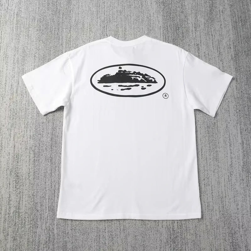 2026 Summer New Small Boat Printed Short Sleeve T-shirt Loose Round Neck Casual Fashion Brand Top