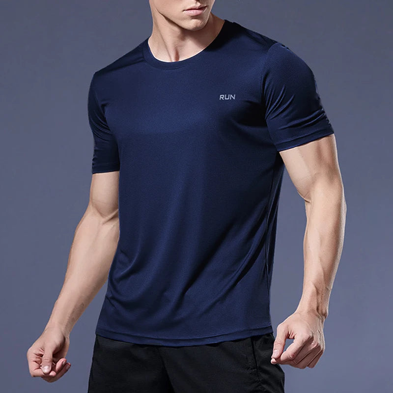 Men Gym t Shirt Short Sleeve Running Sport t Shirts Man Quick Dry Fitness Football Shirt Top Soccer Jersey Male Gym Sportswear