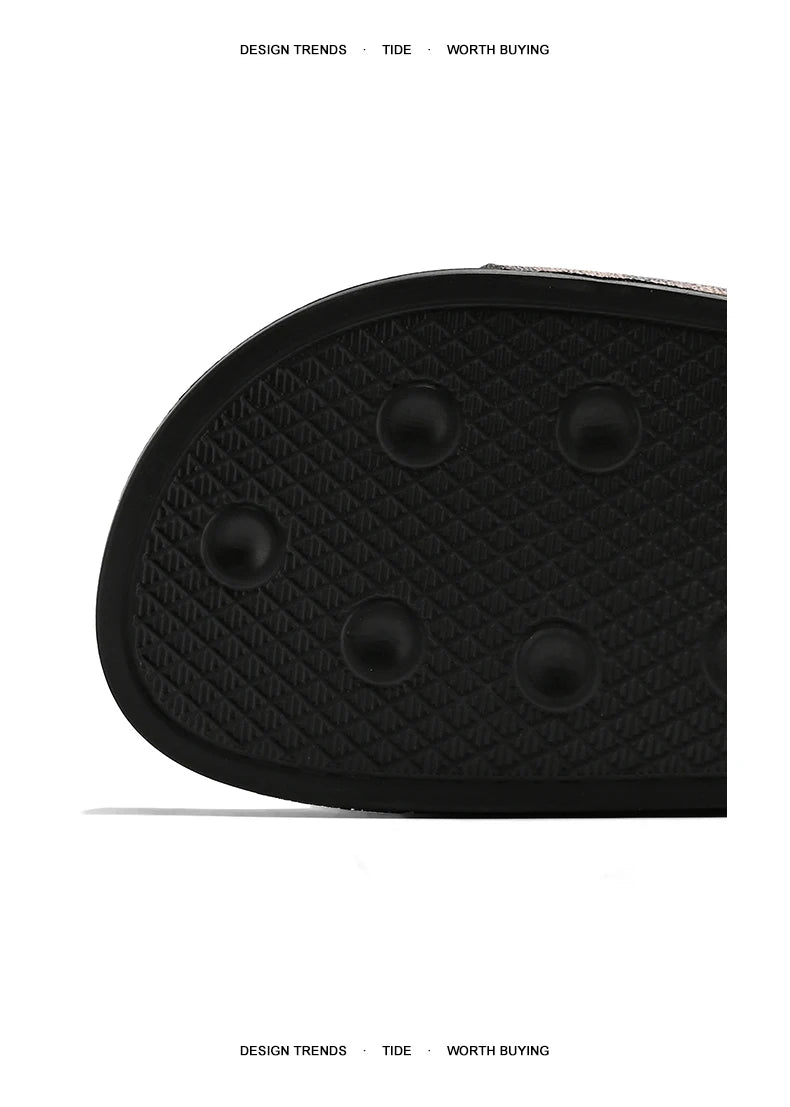 Summer Checkerboard Checkered Color-blocking Fashionable and Durable Soft-soled One-step Comfortable Men's Flip-flops