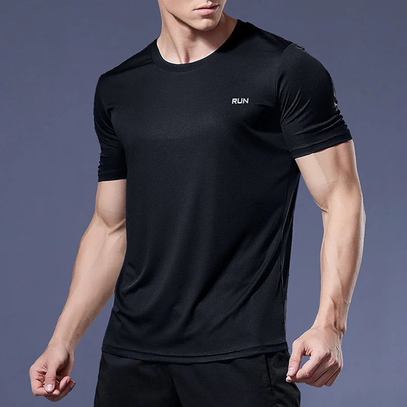 Men Gym t Shirt Short Sleeve Running Sport t Shirts Man Quick Dry Fitness Football Shirt Top Soccer Jersey Male Gym Sportswear