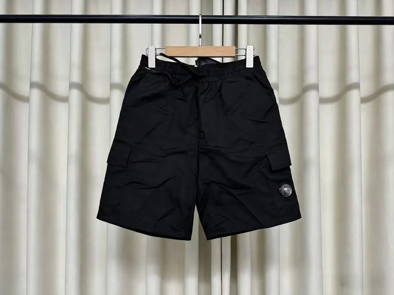CP couple men's workwear shorts European and American loose summer multi pocket drawstring handsome five quarter pants